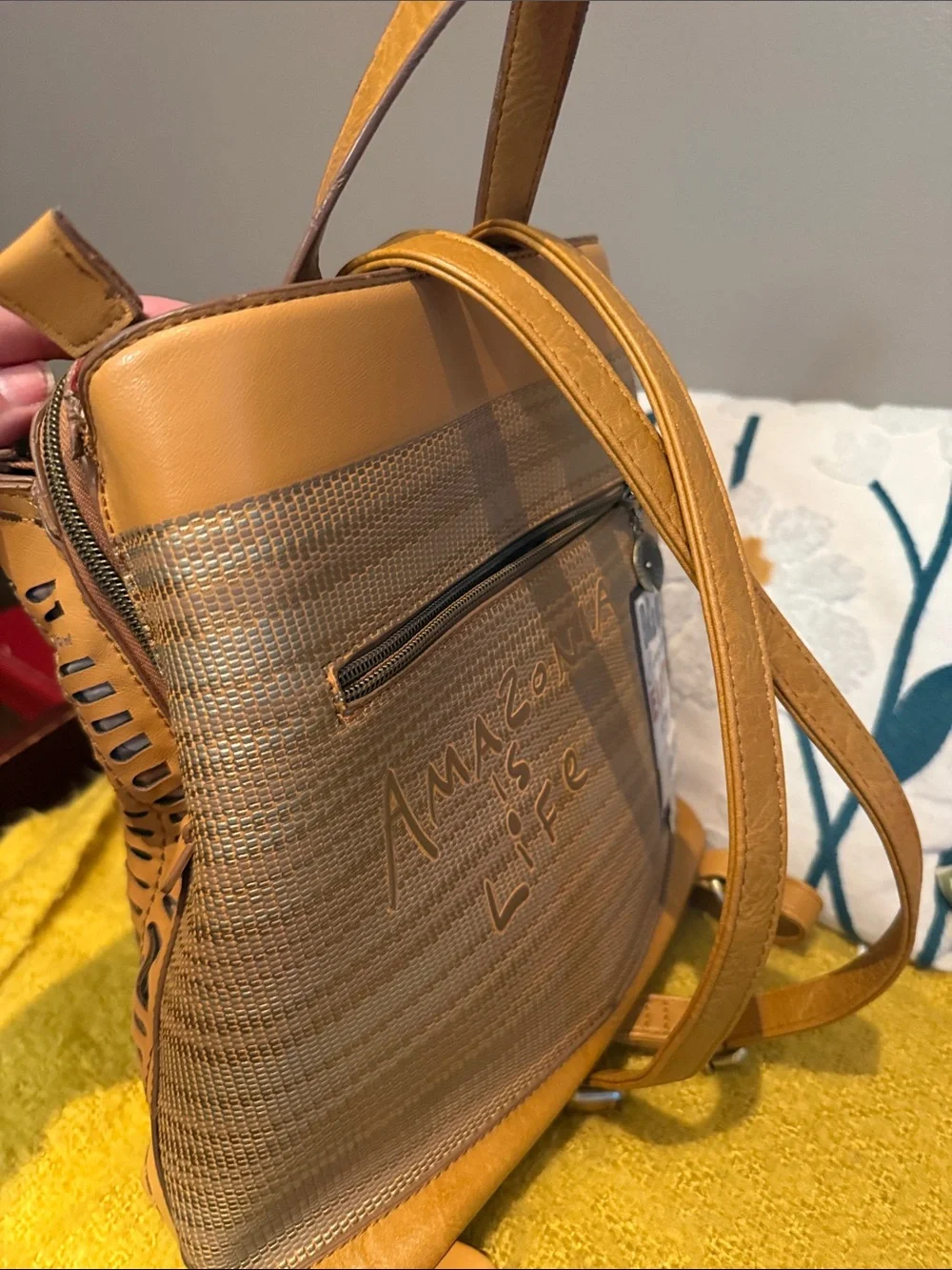 Anekke Tan Laser-Cut Backpack - Love to Share